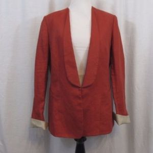 Lafayette 148 Burnt Orange Linen Blazer Jacket 8
